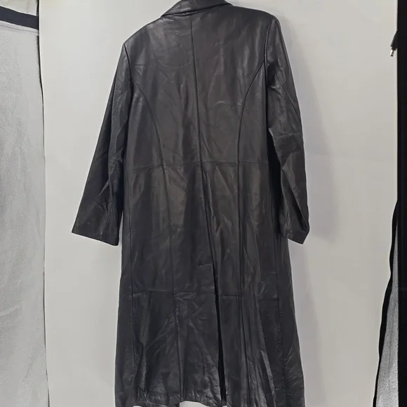 Centigrade Elegant Black Long  Leather Coat - Picture 7 of 8